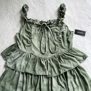 Tacera Tie-dye Layered Ruffle Dress
